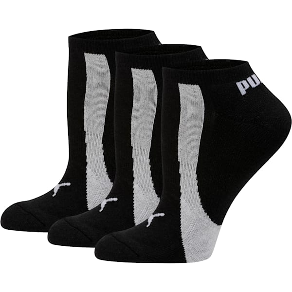 Women's No Show Socks [3 Pairs], black-white, extralarge